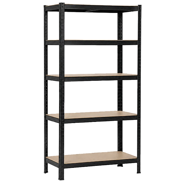 Метален стелаж Carmen CR-1016 - 180х90х45 см, до 250 кг на рафт - черен