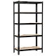 Метален стелаж Carmen CR-1016 - 180х90х45 см, до 250 кг на рафт - черен