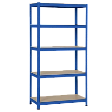 Метален стелаж Carmen CR-1016 - 180х90х45 см, до 250 кг на рафт - син