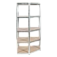 Ъглов метален стелаж Carmen CR-1019 - 180x90x45 см, до 275 кг на рафт - цинк