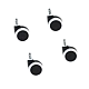 Set of wheels for visitor chair model 1702-1710 4 pcs. - white