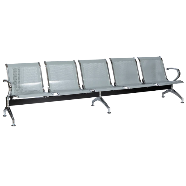 Visitor bench with 5 seats Carmen CR-1030-5 - silver