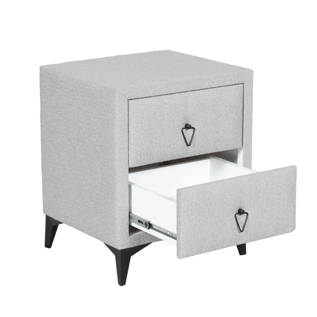 Нощно шкафче за спалня KOLAJEN LINEN - сив 02
