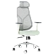 Ergonomic chair Carmen 7901 W eco-leather - gray-light green