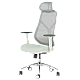 Ergonomic chair Carmen 7901 W eco-leather - gray-light green
