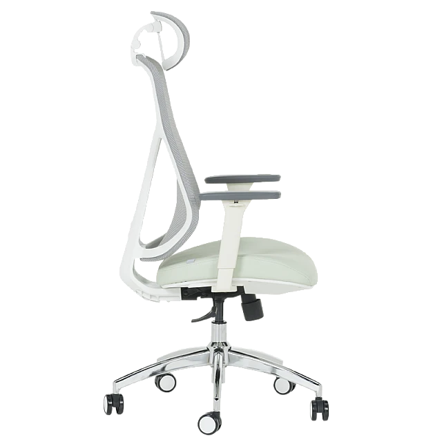 Ergonomic chair Carmen 7901 W eco-leather - gray-light green