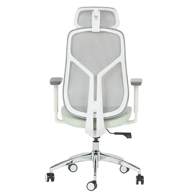 Ergonomic chair Carmen 7901 W eco-leather - gray-light green