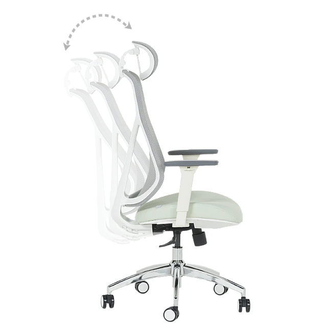 Ergonomic chair Carmen 7901 W eco-leather - gray-light green