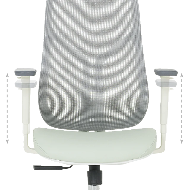 Ergonomic chair Carmen 7901 W eco-leather - gray-light green
