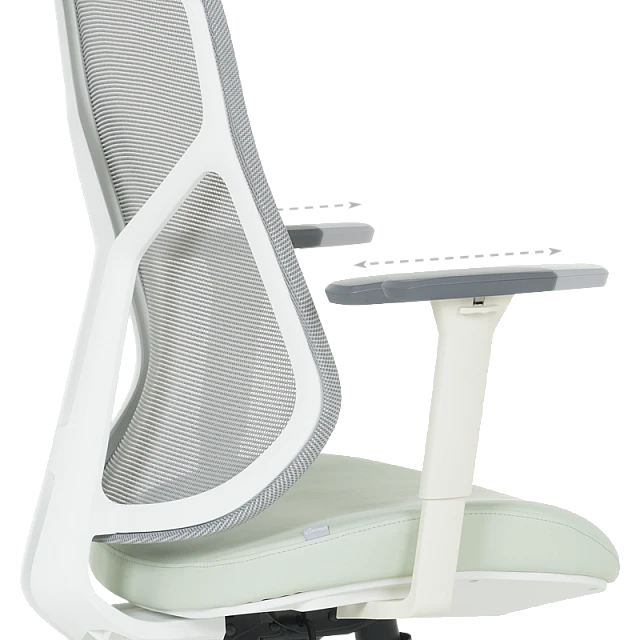 Ergonomic chair Carmen 7901 W eco-leather - gray-light green
