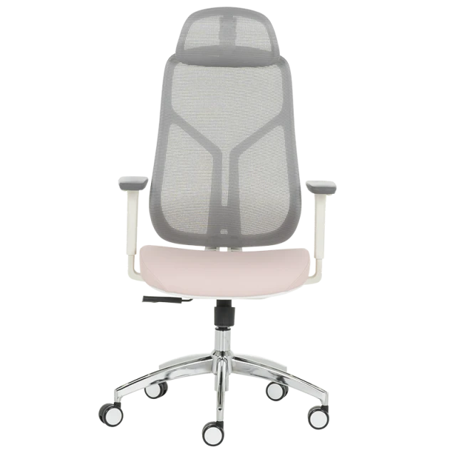 Ergonomic chair Carmen 7901 W eco-leather - gray-pink