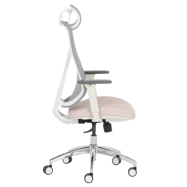 Ergonomic chair Carmen 7901 W eco-leather - gray-pink
