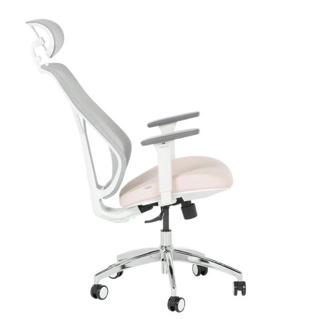 Ergonomic chair Carmen 7901 W eco-leather - gray-pink