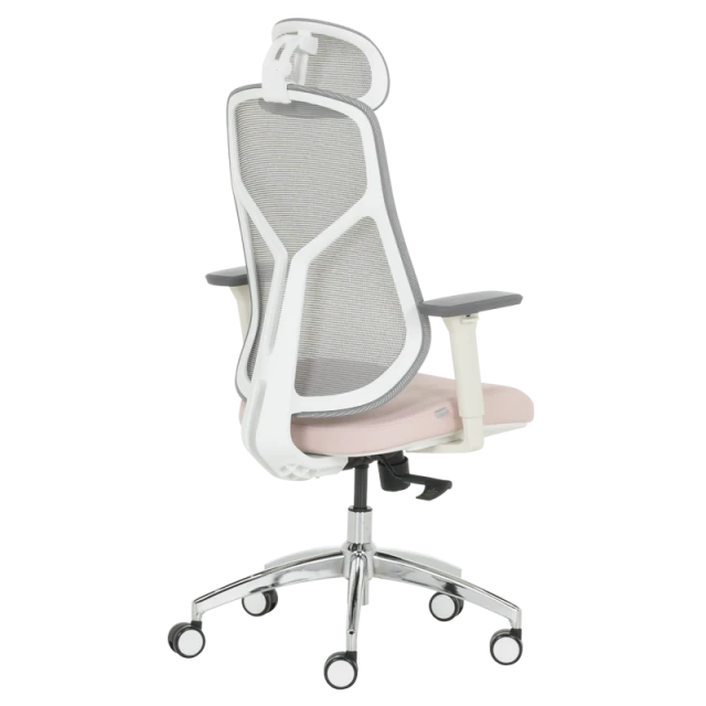 Ergonomic chair Carmen 7901 W eco-leather - gray-pink