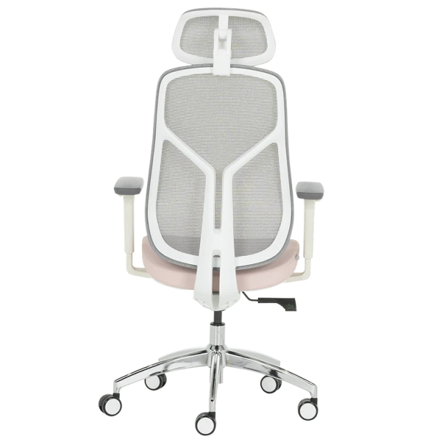 Ergonomic chair Carmen 7901 W eco-leather - gray-pink