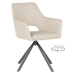 Dining chair READING 2 silicone leather - cappuccino 04