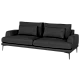 Leather sofa - three GRASTEN LUX - black
