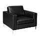 Leather armchair STEGE LUX - black