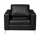 Leather armchair STEGE LUX - black
