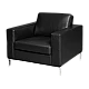 Leather armchair STEGE LUX - black