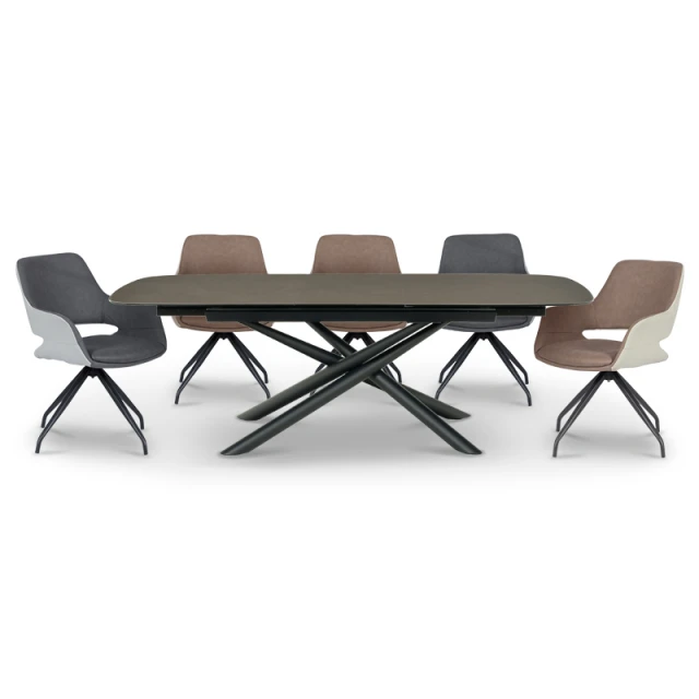 Extendable dining table BROK X - beige
