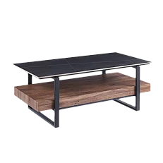 Coffee table PITEA - walnut / black
