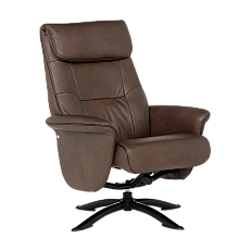 Armchair with stool EMA - brown