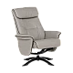 Armchair with stool EMA - light gray