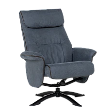 Armchair with stool EMA - blue