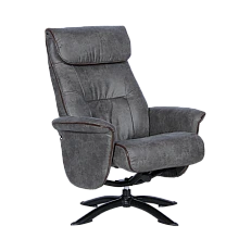Armchair with stool EMA - gray