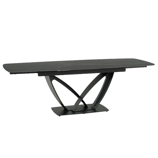 Extendable dining table TORUN - black