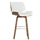 Bar stool Carmen 4027-2 - walnut / white