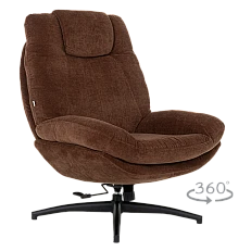 Armchair with stool PORTO - brown