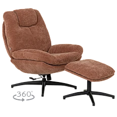 Armchair with stool PORTO - ocher