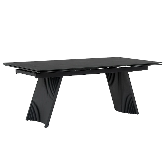 Extendable dining table KOWAL - black