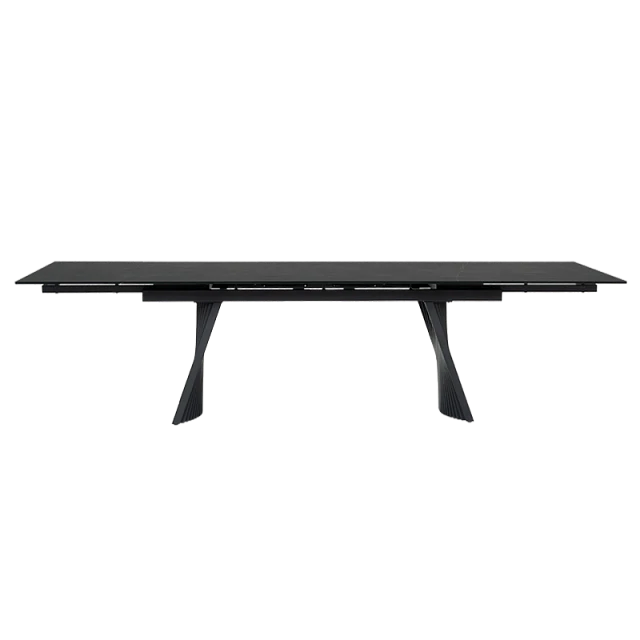 Extendable dining table KOWAL - black