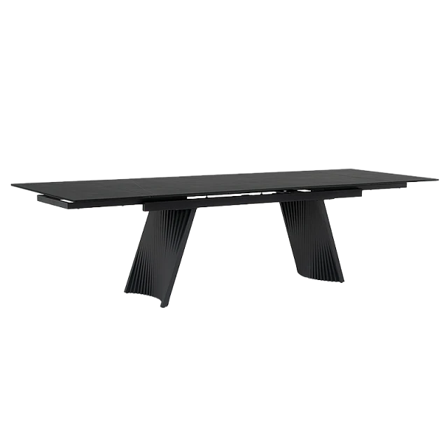 Extendable dining table KOWAL - black