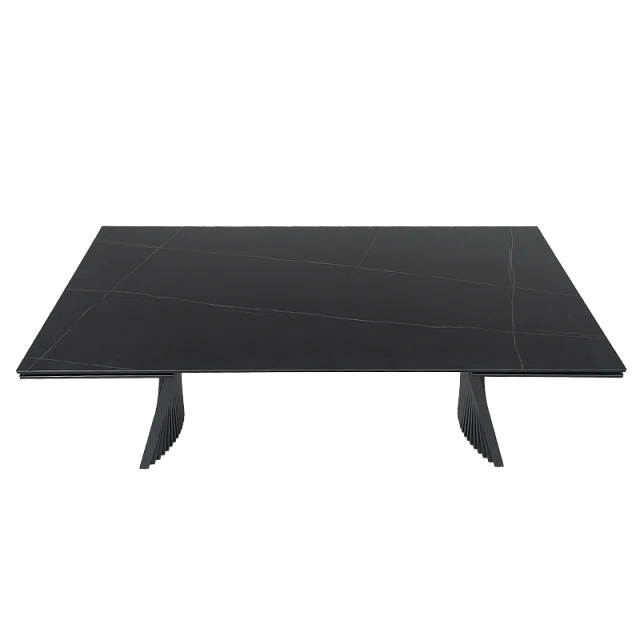 Extendable dining table KOWAL - black