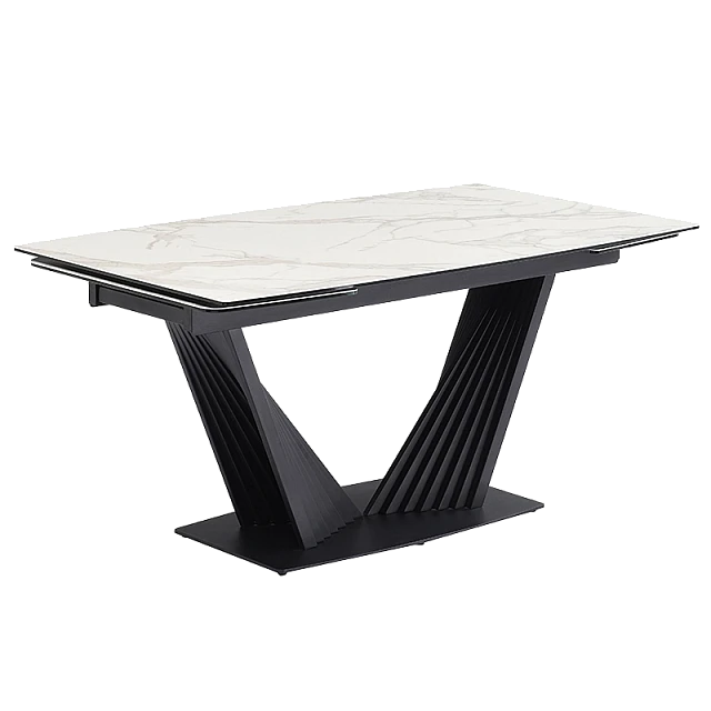 Extendable dining table LEGNICA - white
