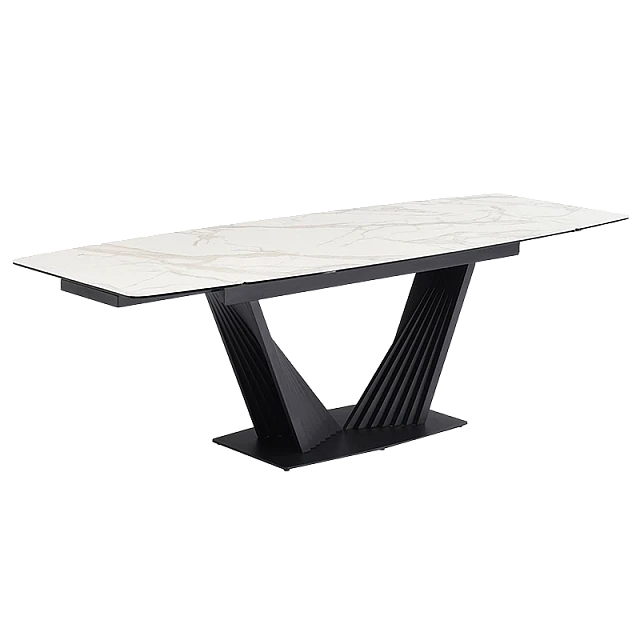 Extendable dining table LEGNICA - white