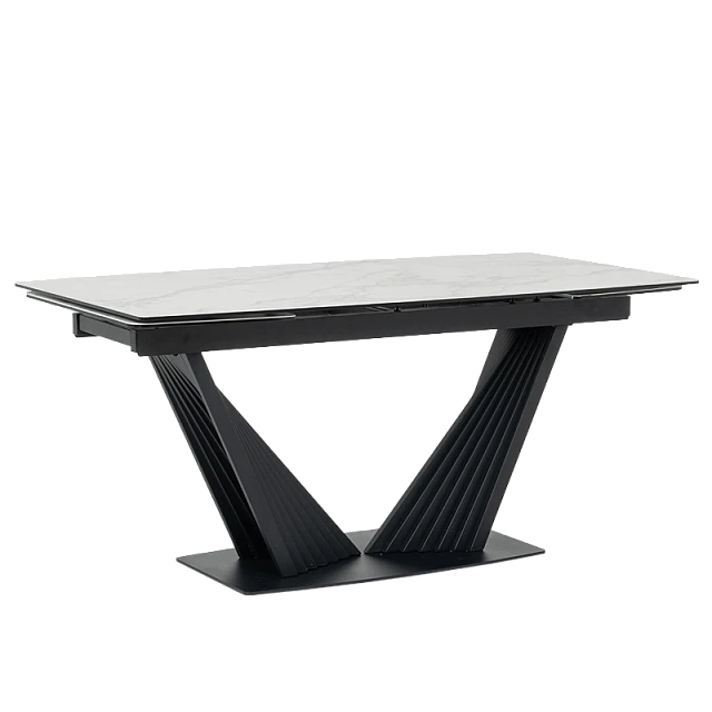 Extendable dining table LEGNICA - white