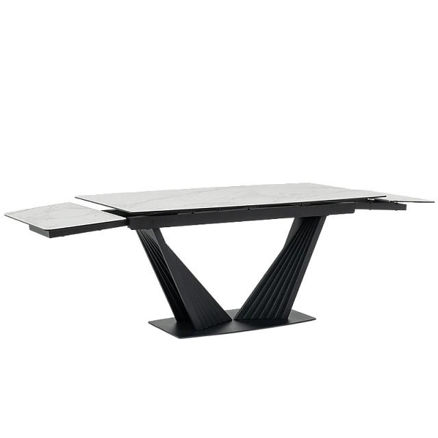 Extendable dining table LEGNICA - white