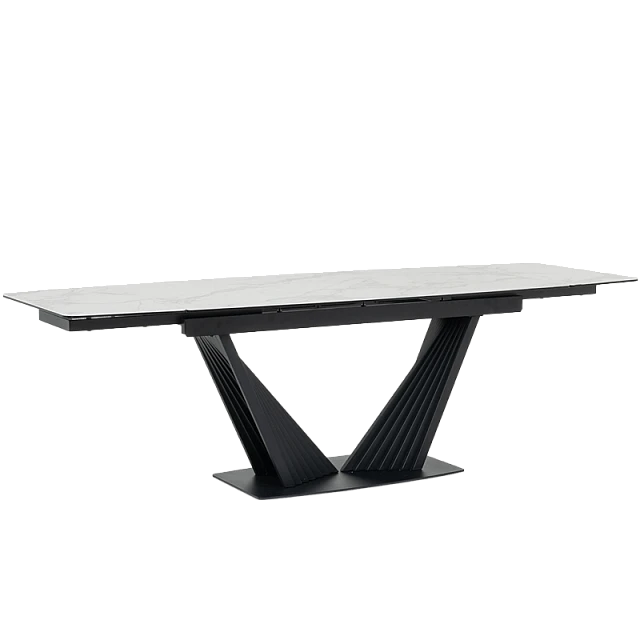 Extendable dining table LEGNICA - white
