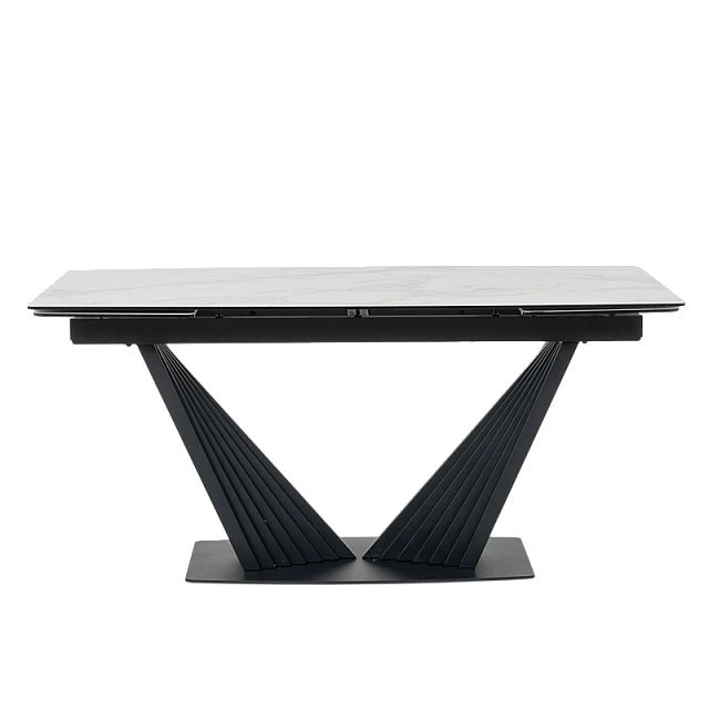 Extendable dining table LEGNICA - white