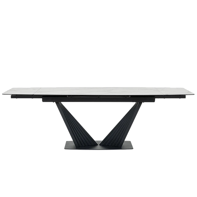 Extendable dining table LEGNICA - white