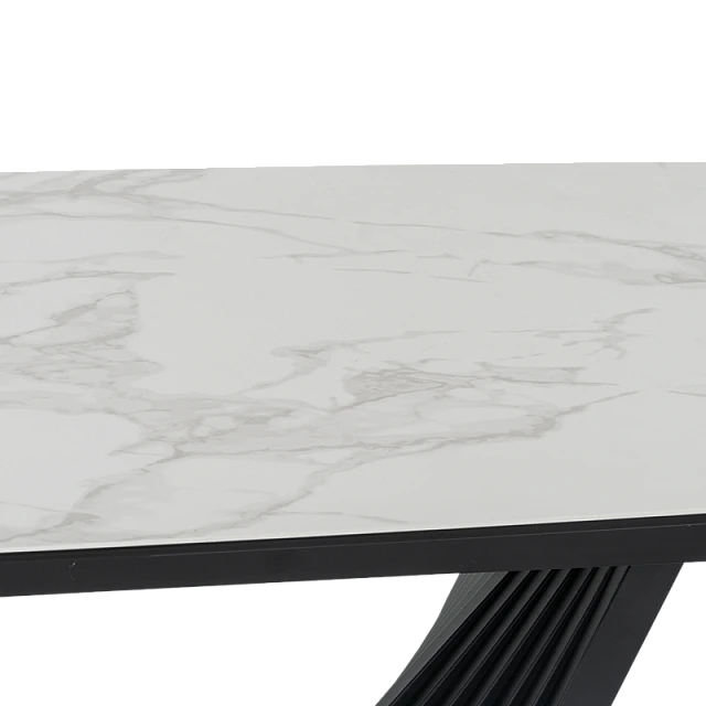 Extendable dining table LEGNICA - white