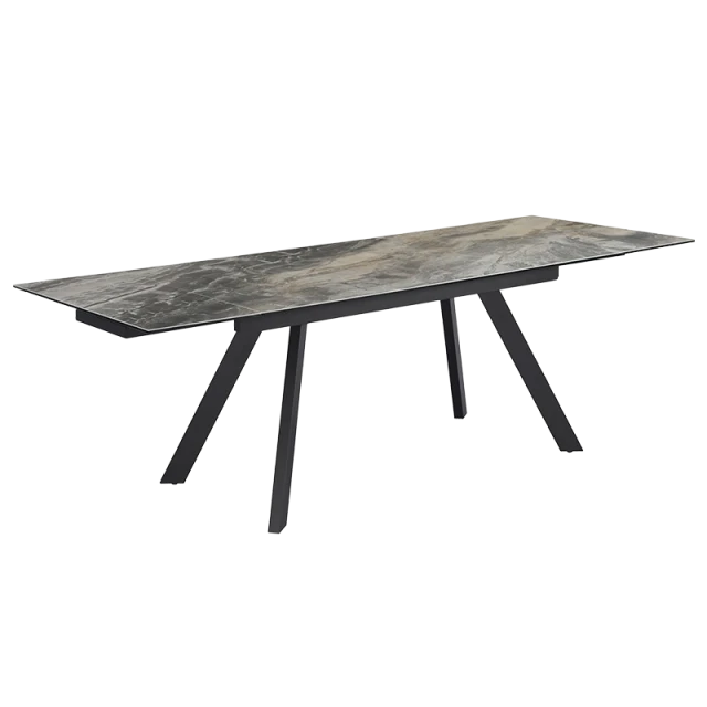 Extendable dining table BARCIN - gray / brown