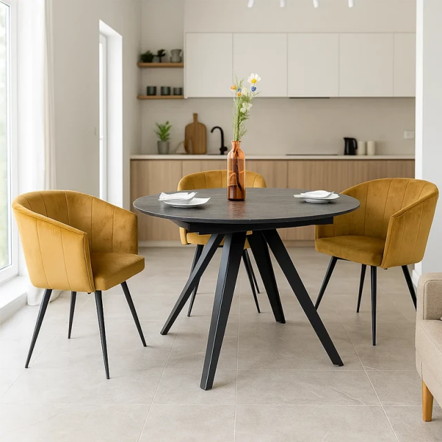 Extendable dining table BOLKOW - brown