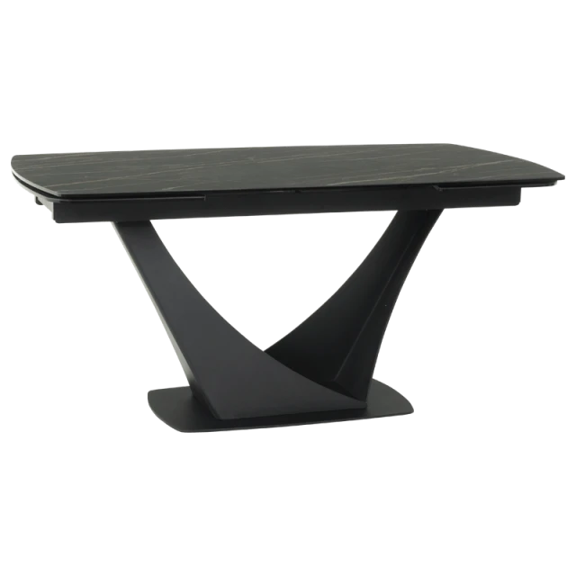 Extendable dining table BOREK - black