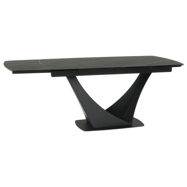 Extendable dining table BOREK - black